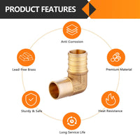 30 Pcs PEX-B Crimp 3/4" PEX x 3/4" Male Copper Sweat Elbow (Lead Free)