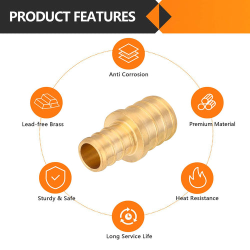PEX-B Crimp 3/8" PEX X 1/2" PEX Coupling (Lead Free) Plumbingsell