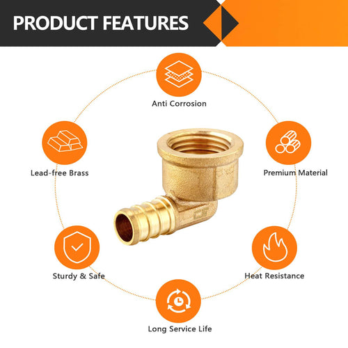 PEX-B Crimp 1/2" PEX x 1/2" Female Threaded Elbow (Lead Free) Plumbingsell