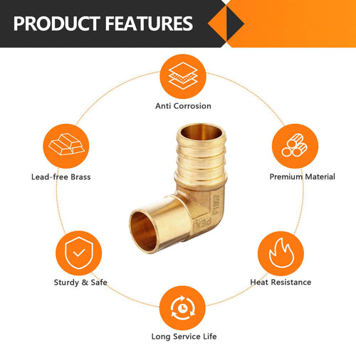 PEX-B Crimp 3/4" PEX x 1/2" Male Copper Sweat Elbow (Lead Free) Plumbingsell