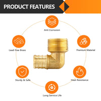 PEX-B Crimp 3/4" PEX x 3/4" Male Threaded Elbow (Lead Free) Plumbingsell