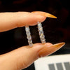 2.6ct D Moissanite Hoop Earrings Wedding 925 Sterling Silver White Gold Plated