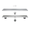 36" Linear Shower Drain, Square Hole Pattern Shower Drain, Brushed 304 Stainless Steel Linear Drain with Levelingft & Hair Strainer
