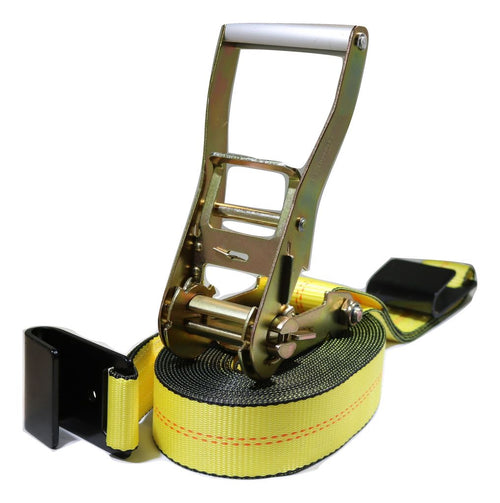 2" Heavy Duty Flatbed Ratchet Strap w/ Flat Hooks | RED
