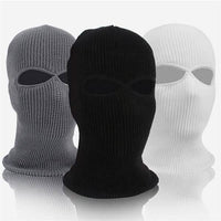 2 Holes Full Face Cover Hood Knitted Balaclava Face Mask