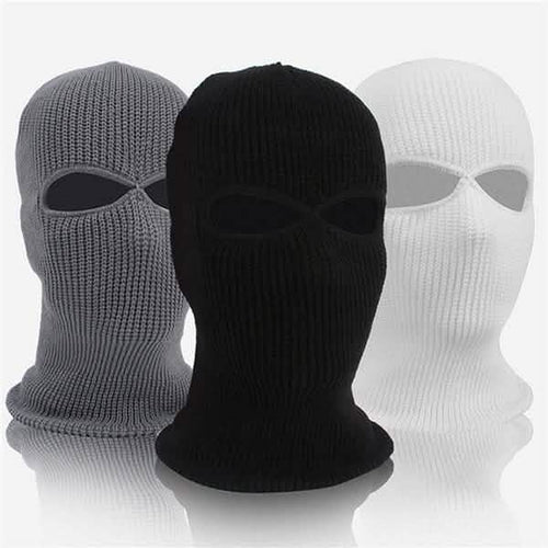 2 Holes Full Face Cover Hood Knitted Balaclava Face Mask