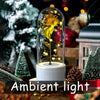2 In 1 Rose Flowers in Creative LED Glass Lamp with Bluetooth for Home Decor