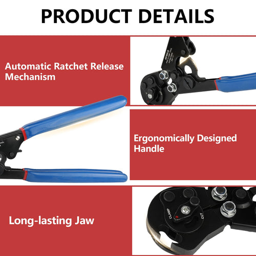2-in-1 Pex Ratchet Cinch Crimping Tool with Removing Function Plumbingsell