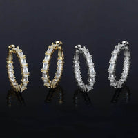 2-Pack: Crystal Emerald Hoop Earrings Set
