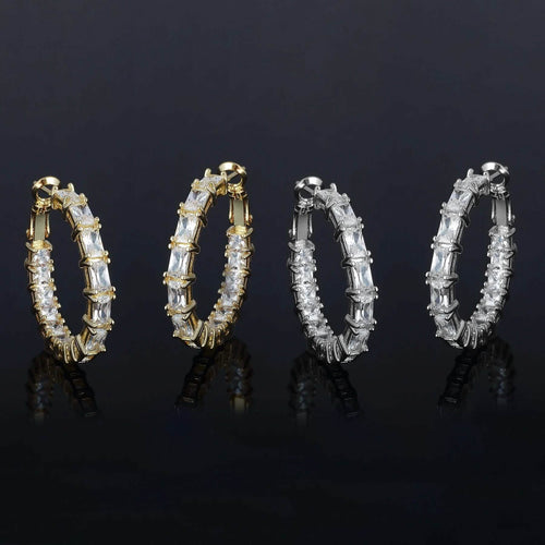 2-Pack: Crystal Emerald Hoop Earrings Set