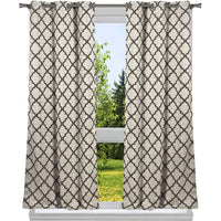 2-Pack: Heavy Geometric Blackout Grommet Window Curtain Pair Panel