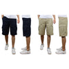 2-Pack: Men's Non-Belted Premium Cotton Blend Cargo Shorts