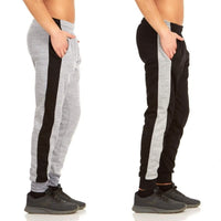 2-Pack: Men's Striped Marled Fleece Jogger Pants