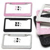 2-Pack: Metal License Plate Frame With Glitter Bling Rhinestone Diamonds
