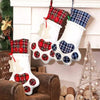 2-Pack: Plaid Christmas Pet Dog Cat Paw Hanging Stocking Socks