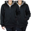 2-Pack: Women's Heavyweight Loose Fitting Sherpa Fleece-Lined Hoodie Sweater