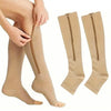 2-Pairs: Women's Open Toe Sports Compression Socks