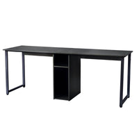 2-Person Metal Desk with Open Shelves