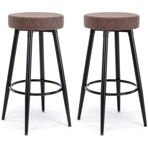 2-Piece: 28'' Metal Bar Stools Set