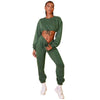 2-Piece Set: Drawstring Short Top Hooded Tops Sweatshirt Pants Set