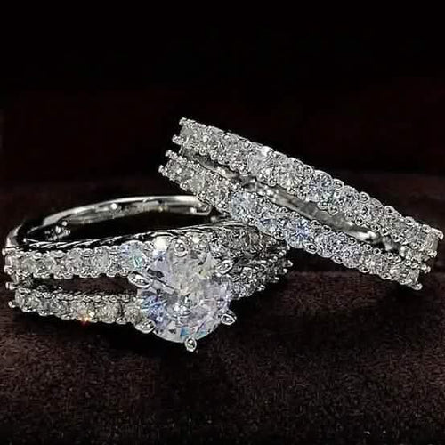 2-Piece Set: Gold Inlays with Zirconia Rings