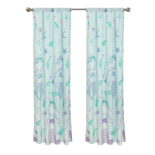 2-Piece Set: Kidz Mix Mystical Mermaid Window Panel Pair