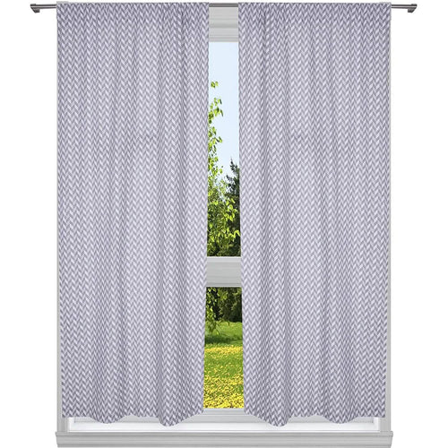 2-Piece Set:100% Cotton Chevron Print Blackout Window Curtain Pair Panel