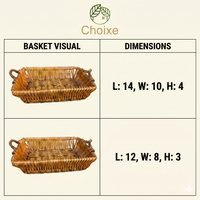 Willow Baskets for Countertop, Bread and Fruit – Set of 2