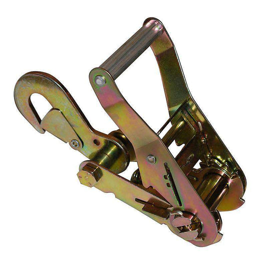 2 Inch Short Wide Handle Strap Ratchet w/ Snap Hook | 2RSWSH