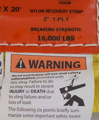 2" x 20 Ft Nylon Recovery Strap | RS220 RatchetStrap.Com