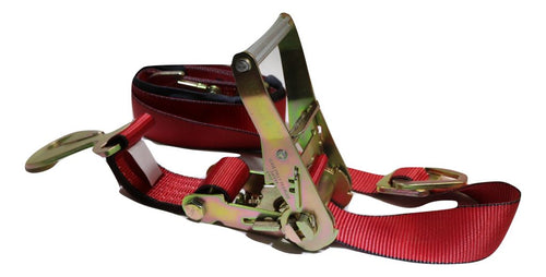 2" x 8 Ft Axle Wrap Auto Tie Down Ratchet Strap w/ Snap Hooks | RED RatchetStrap.Com