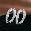 2.6Ct D Color Moissanite 925 Sterling Silver White Gold Plated Hoop Earrings For Women Wedding