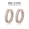 2.6Ct D Color Moissanite 925 Sterling Silver White Gold Plated Hoop Earrings For Women Wedding