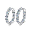 2.6Ct D Color Moissanite 925 Sterling Silver White Gold Plated Hoop Earrings For Women Wedding
