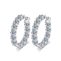 2.6Ct D Color Moissanite 925 Sterling Silver White Gold Plated Hoop Earrings For Women Wedding