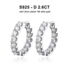 2.6Ct D Color Moissanite 925 Sterling Silver White Gold Plated Hoop Earrings For Women Wedding