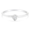 .925 Sterling Silver 1/20 Carat Diamond Teardrop Pear-Shaped Miracle Set Petite Fashion Promise Ring (J-K Color, I1-I2 Clarity) - Size 6