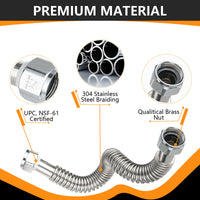 3/4" FIP x 3/4" FIP x 12" SS Corrugated Hose