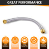 1/2" Push fit x 3/4" FIP, 24" Flexible Water Heater Connector Hose