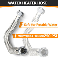 3/4" FIP x 3/4" FIP x 24" SS Corrugated Hose