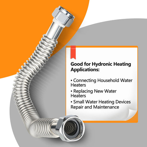 1" FIP x 1" FIP x 24" SS Corrugated Hose