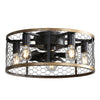 20 Inch Metallic Ceiling Fan with Light Flush Mount and Remote