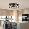 20 Inch Metallic Ceiling Fan with Light Flush Mount and Remote