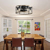 20 Inch Metallic Ceiling Fan with Light Flush Mount and Remote