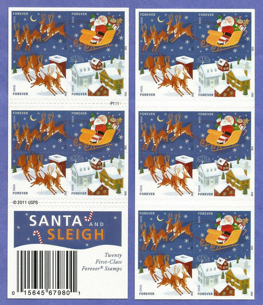 2012 Santa & Sleigh Christmas Forever Postage Stamps — 20 or 100