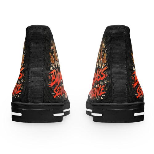 Bad Ass Service Womens Black High Top Sneakers