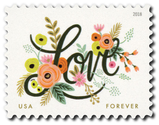 2018 Love Flourishes Forever Postage Stamps — 20 or 100