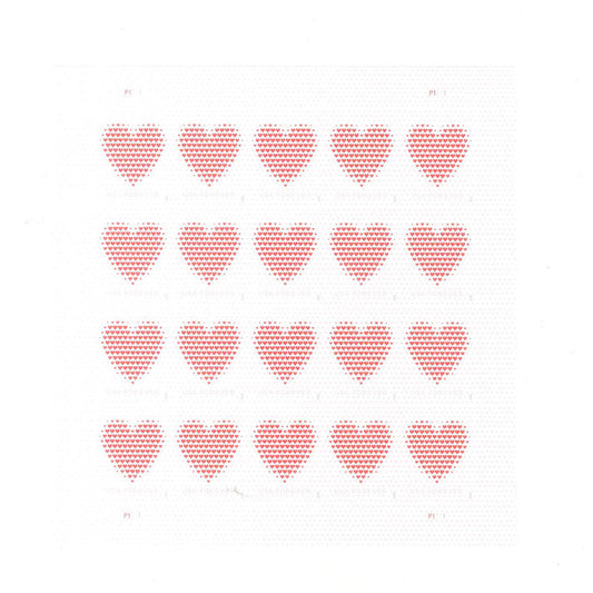 2020 Made of Hearts LOVE Forever Stamps — 20 or 100