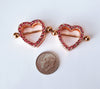 Crystal Hearts Pierced Nipple Rings 14G Sexy Nipple Barbell Jewelry