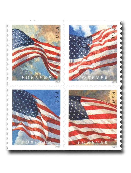 2024 U.S. Flags Forever Postage Stamps Booklet - 100 Count